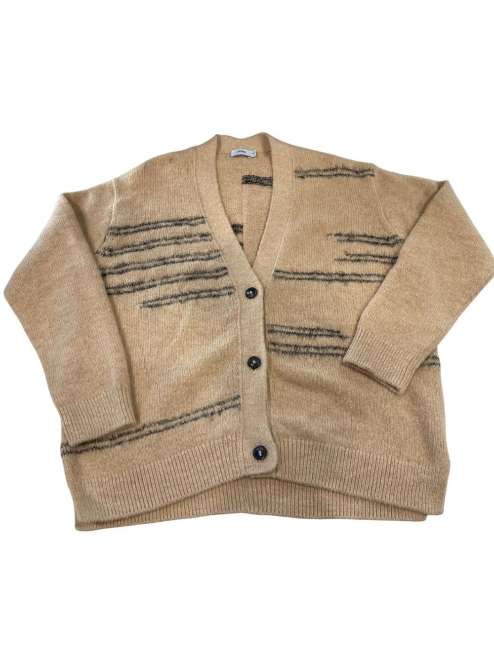 Closed Alpaca Wool Blend Cardigan Sweater 1X Brown Boyfriend Grandpa Cabincore